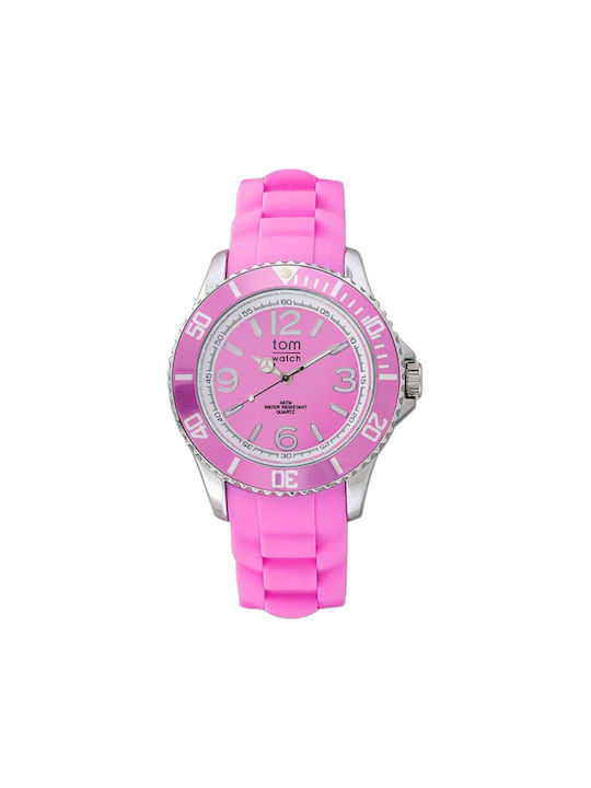 Unisex Watch Battery with Pink Rubber Strap