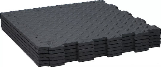 Kinzo EVA Gym Floor Puzzle Mat Black 6pcs 40x40x1cm