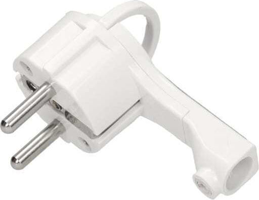 Orno Priză electrică Masculin Schuko Colțar Alb