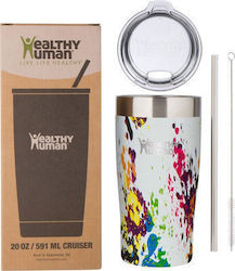 Healthy Human Cruiser Glass Thermos Stainless Steel BPA Free Multicolour 591ml HH0125