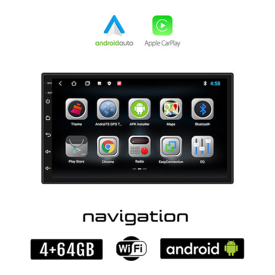 Booma Auto-Audiosystem für Citroen C2 2003-2016 (Bluetooth/USB/WiFi/GPS/Apple-Carplay/Android-Auto) mit Touchscreen 7"