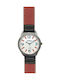 Arabians Herrenuhr 45mm Batterie mit Rot Lederarmband