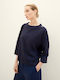 Tom Tailor Women's Blouse with 3/4 Sleeve Blue