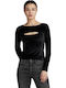 Damen Bluse Langärmelig Black