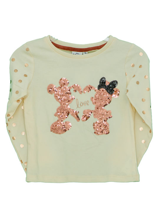 Disney Kids Blouse Long Sleeve Beige Minnie