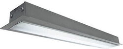 KT Lighting Fluoreszierende Deckenleuchte 21W Form T5 für Fassung G5 L91cm.