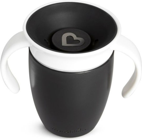 Munchkin Παιδικό Ποτηράκι Miracle 360° Trainer Cup από Πλαστικό Μαύρο 207ml για 6m+