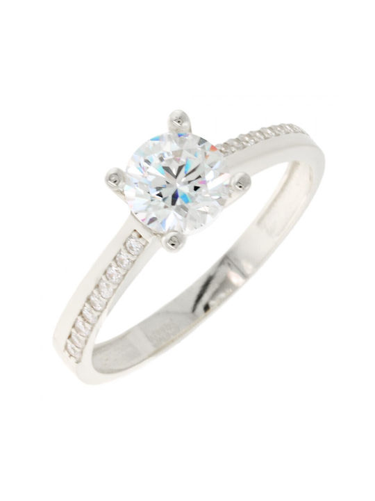 Velegrakis Single Stone from White Gold 14K