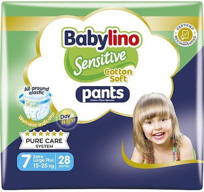 Babylino Pantaloni de scutec Cotton Soft Sensitive Nr. 7 pentru 15-25 kgkg 28buc