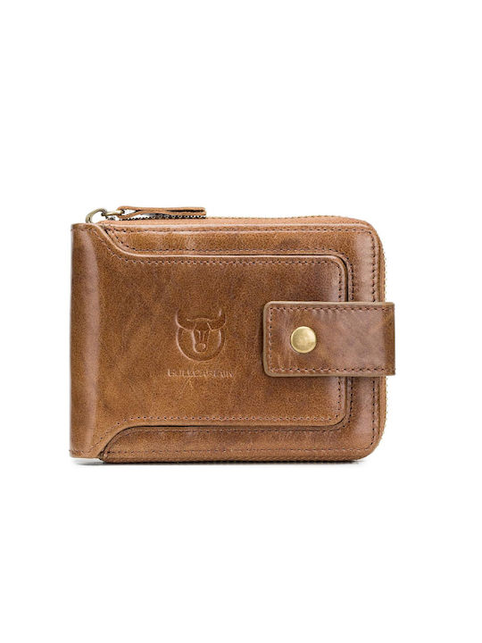 Bull Captain QB-231 Men's Leather Wallet with RFID Coffee Open