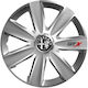 Versaco Set Capace De Roți Auto Carbon Gtx Compatibilitate Alfa Romeo 4 Bucăți 14 Argintii