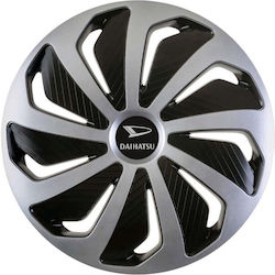 Versaco Car Hubcap Set Wind Sb Cbx with Daihatsu Emblem 13" 4pcs Silver /Black