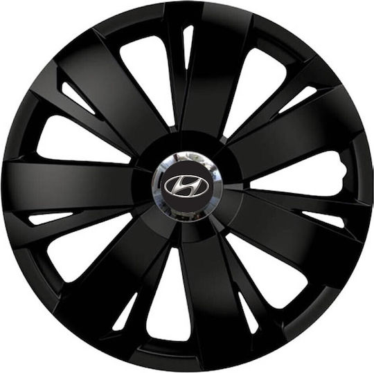 Versaco Car Hubcap Set Energy Cbx with Hyundai Emblem 15" 4pcs Black