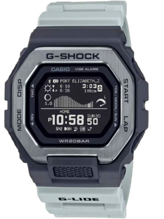 Casio G-shock G-lide Аналогов/Дигитален Мъжки Часовник 46mm Хронограф На Батерия със Сива Каучукова Каишка
