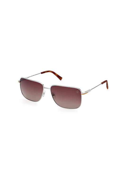 Timberland Sunglasses with Silver Metal Frame and Brown Gradient Polarized Lens TB9290 08H