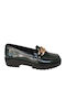Patent Leather Women's Loafers in Green Color