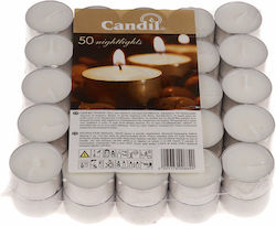 Candil Scented Tealights White (up to 8hrs Duration) 50pcs