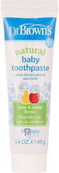 Dr. Brown's Baby Toothpaste for 0m+ with Apple & Pear Flavor Fluoride-Free 40gr