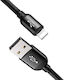 Moxom Braided USB-A to Lightning Cable Μαύρο 1m (MX-CB107)