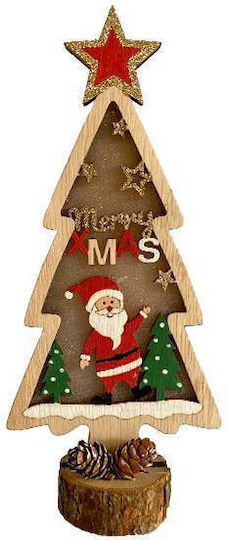 +Efo Illuminated Christmas Wooden Figure Length 9.5cm