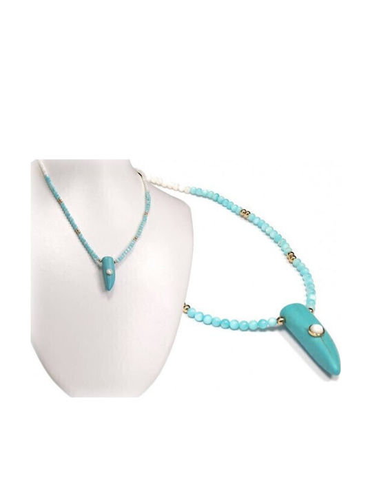 Karma Fashion Kette aus Vergoldetem Stahl Türkis