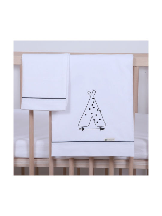 Bimbidreams Fitted Indian White Baby Sheets 80x140cm