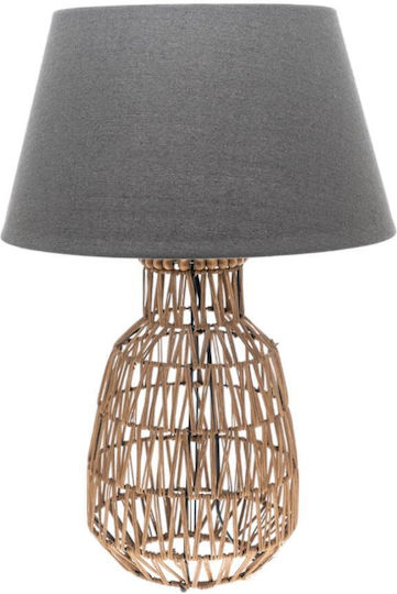 Zen Collection Настолна лампа с Сив Абажур и Кафяв Основа