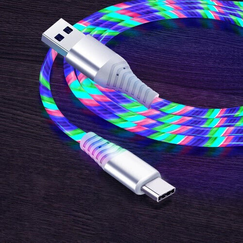 LED USB 2.0 Cable USB-C male - USB-A Πολύχρωμο 1m 662801183A