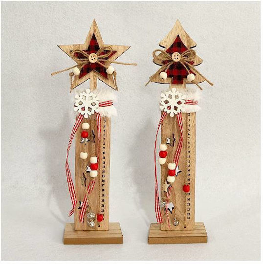 +Efo Weihnachtliche Holz Figur Höhe 31cm 2Stück