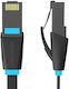 Vention Flat Cat.6 (Gigabit) Καλώδιο Δικτύου Ethernet 1.5m Μαύρο