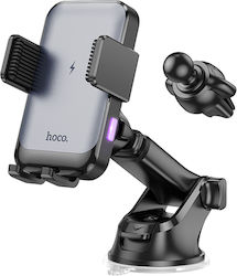 Hoco Βază de Telefon Auto Climber (HW9) cu cârlige reglabile și Încărcare Wireless Neagră