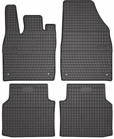 Refref Set of Front and Rear Mats 4pcs Tray Type for Skoda Enyaq Audi e-tron Black