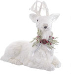 BigBuy Christmas Figure Deer White Height 63cm