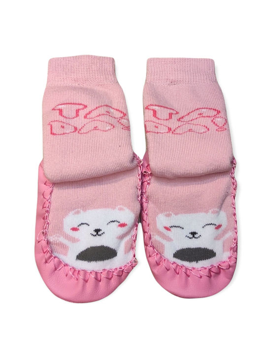 Babydom Kinderstrümpfe Hausschuh-Socken Rosa