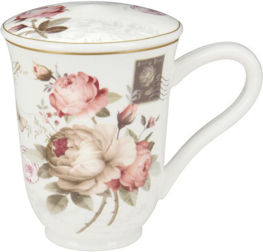 Oriana Ferelli Cană din Porțelan cu Capac Multicoloră 300ml Oriana Ferelli Cană din Porțelan cu Capac Multicoloră 300ml