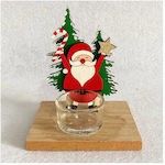 +Efo Christmas Wood Candlestick 12x10cm