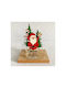 +Efo Christmas Wood Candlestick 12x10cm