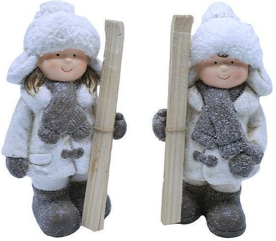 +Efo Weihnachtliche Keramisch Figur Kleinkind Höhe 23cm 2Stück