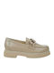 Leder Damen Loafers in Beige Farbe