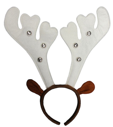Weihnachts-Stirnband Rote mit Muster Rentier 38x38cm.