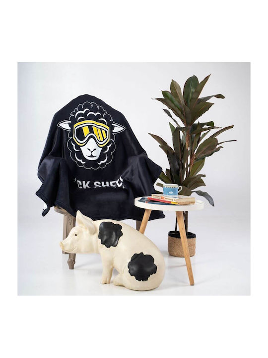 Bee. Unusual. Black Sheep Κουβέρτα Fleece Καναπέ 127x152εκ. Black