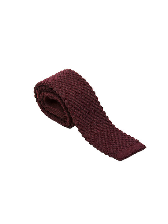 Octopus Men's Tie Wool Knitted Printed in Burgundy Color