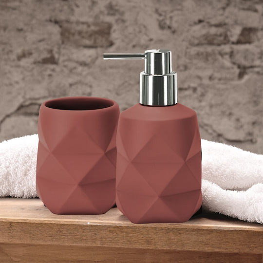 Kleine Wolke Crackle Bathroom Accessory Set Plastic Orange 2 Pieces Kleine Wolke Crackle Bathroom Accessory Set Plastic Orange 2 Pieces