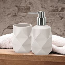 Kleine Wolke Crackle Bathroom Accessory Set Plastic White 2 Pieces