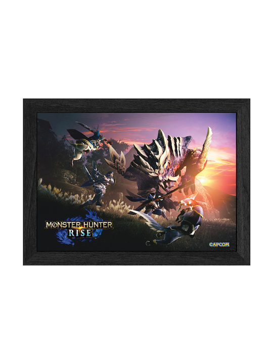 CA Pixel Frames Plax Monster Hunter Rama pe Pânză