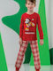 Sabor Kinder Schlafanzug Winterlich Baumwoll Rot