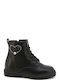 Shone Kids PU Leather Boots Black