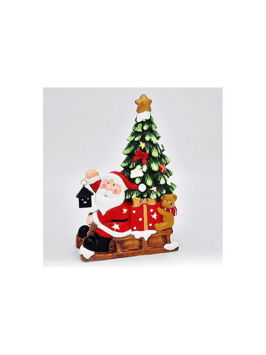 Illuminated Santa Claus Battery in Sleigh Red 24.5x16.8x8.8cm