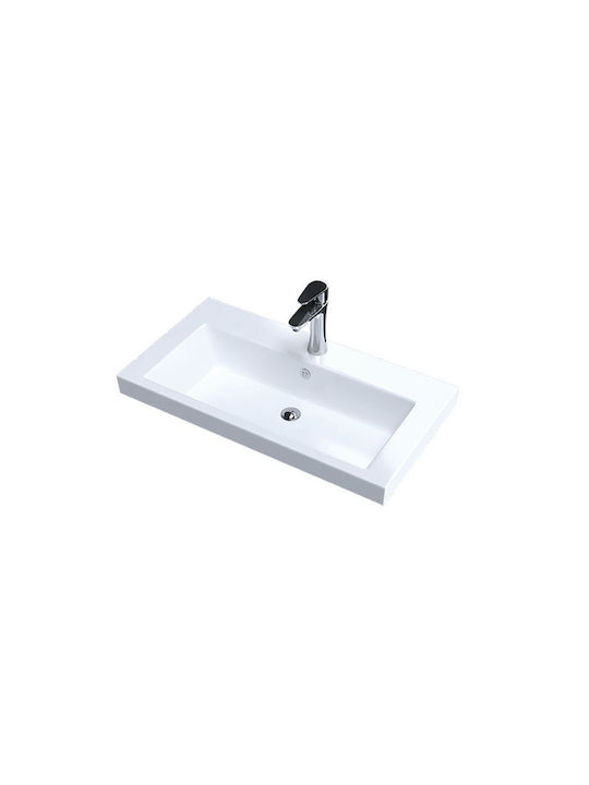 Sanitec Lido Επικαθήμενος Νιπτήρας Πορσελάνης 65x35x10.5cm Λευκός