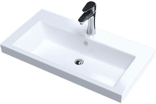 Sanitec Lido Aufgesetztes Waschbecken Porzellan 65x35x10.5cm Weiß
